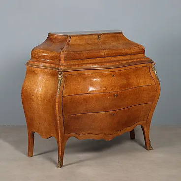 Mahogany and mahogany burl flip-up chest, 20th century