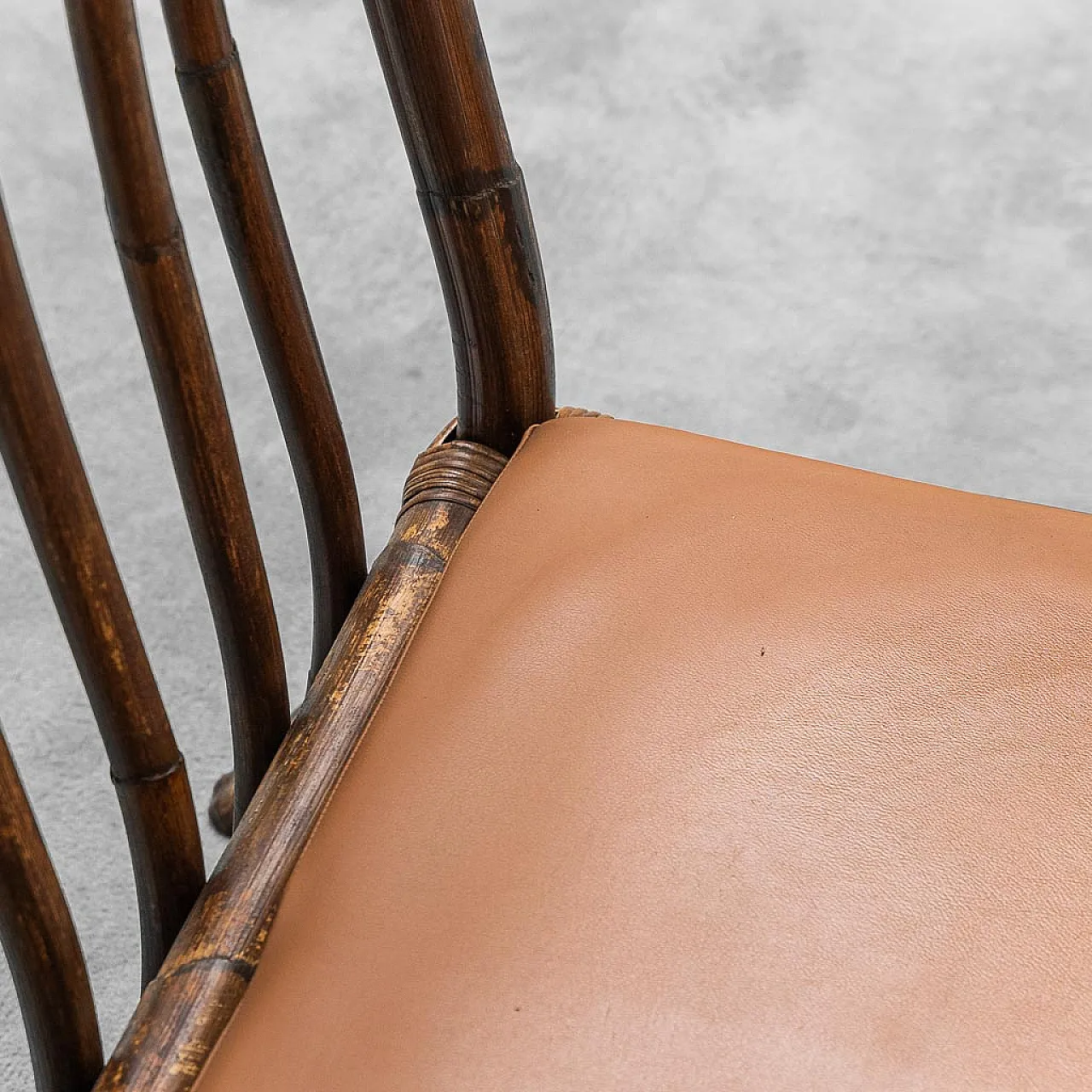 Pair of wooden and eco-leather armchairs by Alberto Smania, 1970s 5