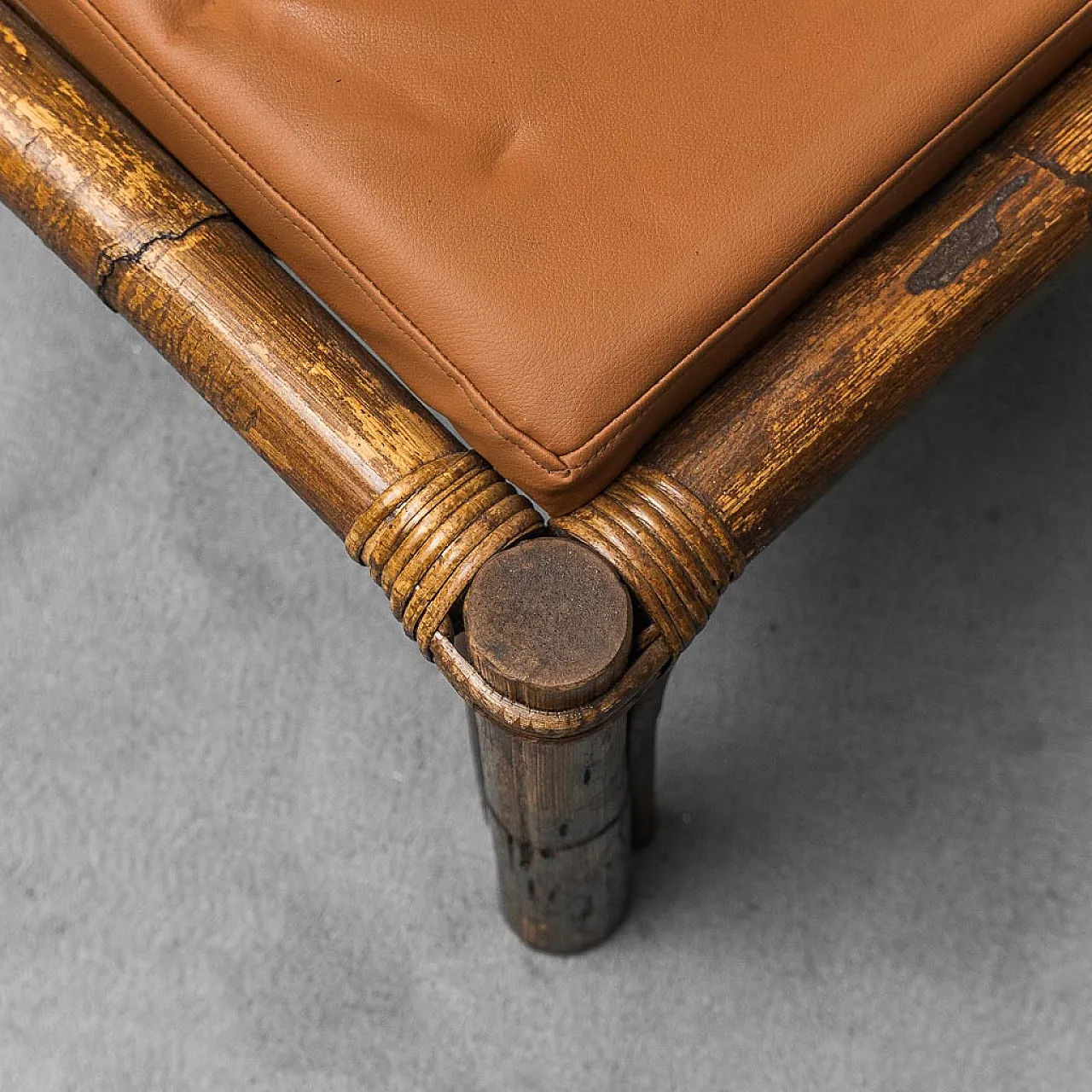 Pair of wooden and eco-leather armchairs by Alberto Smania, 1970s 6