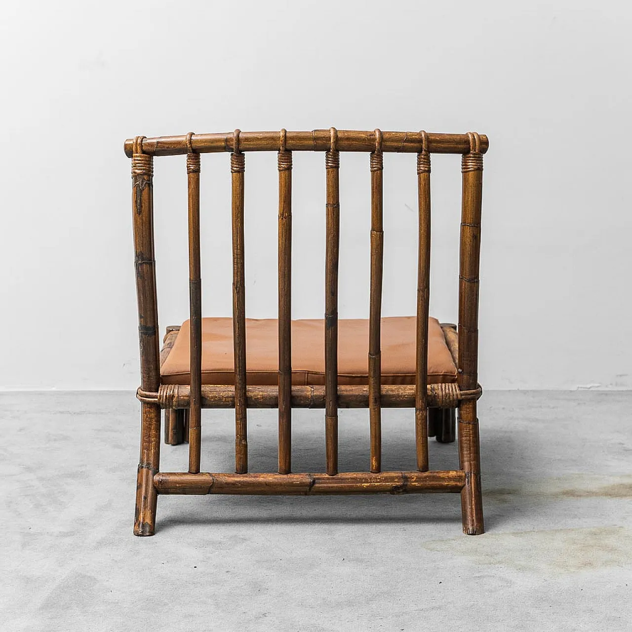 Pair of wooden and eco-leather armchairs by Alberto Smania, 1970s 9