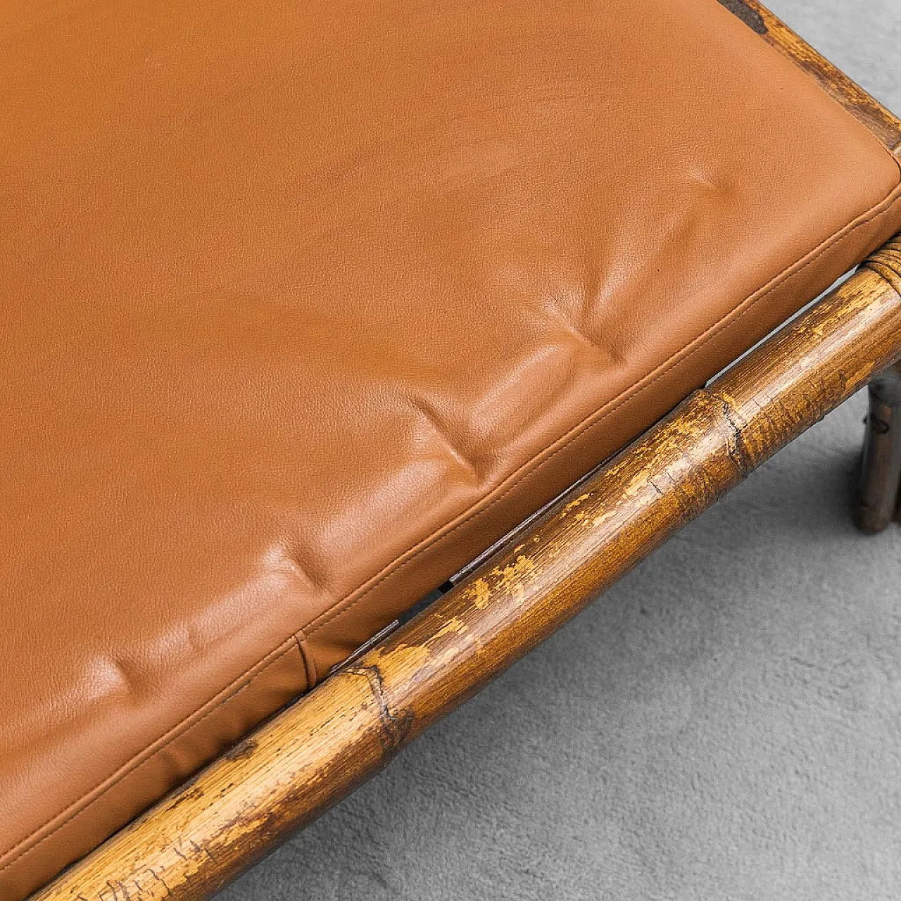 Pair of wooden and eco-leather armchairs by Alberto Smania, 1970s 10