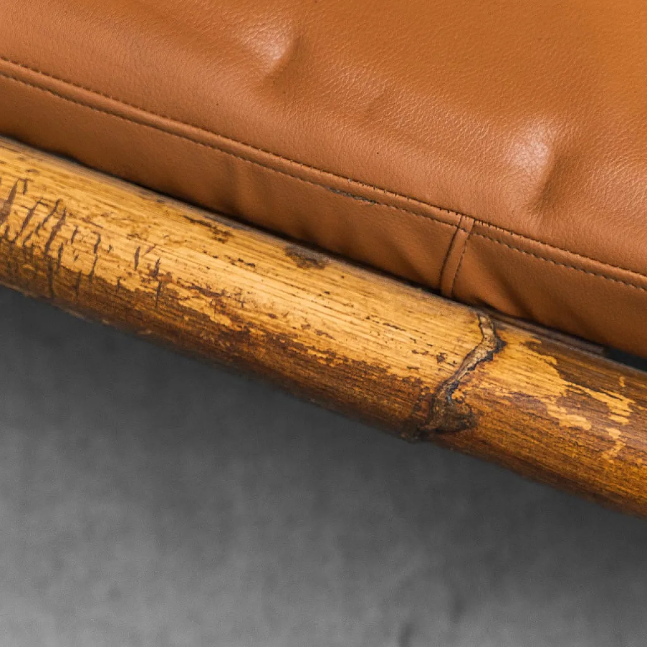 Pair of wooden and eco-leather armchairs by Alberto Smania, 1970s 11