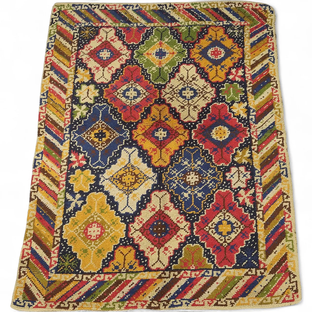 Tappeto Burlu in lana, nodo grosso, realizzato a mano, '900 9