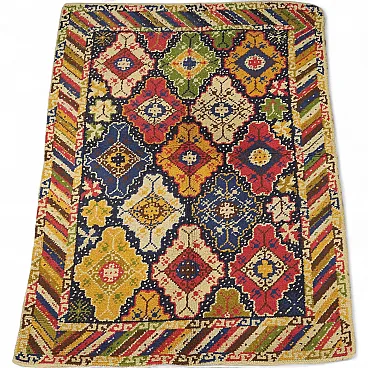 Tappeto Burlu in lana, nodo grosso, realizzato a mano, '900