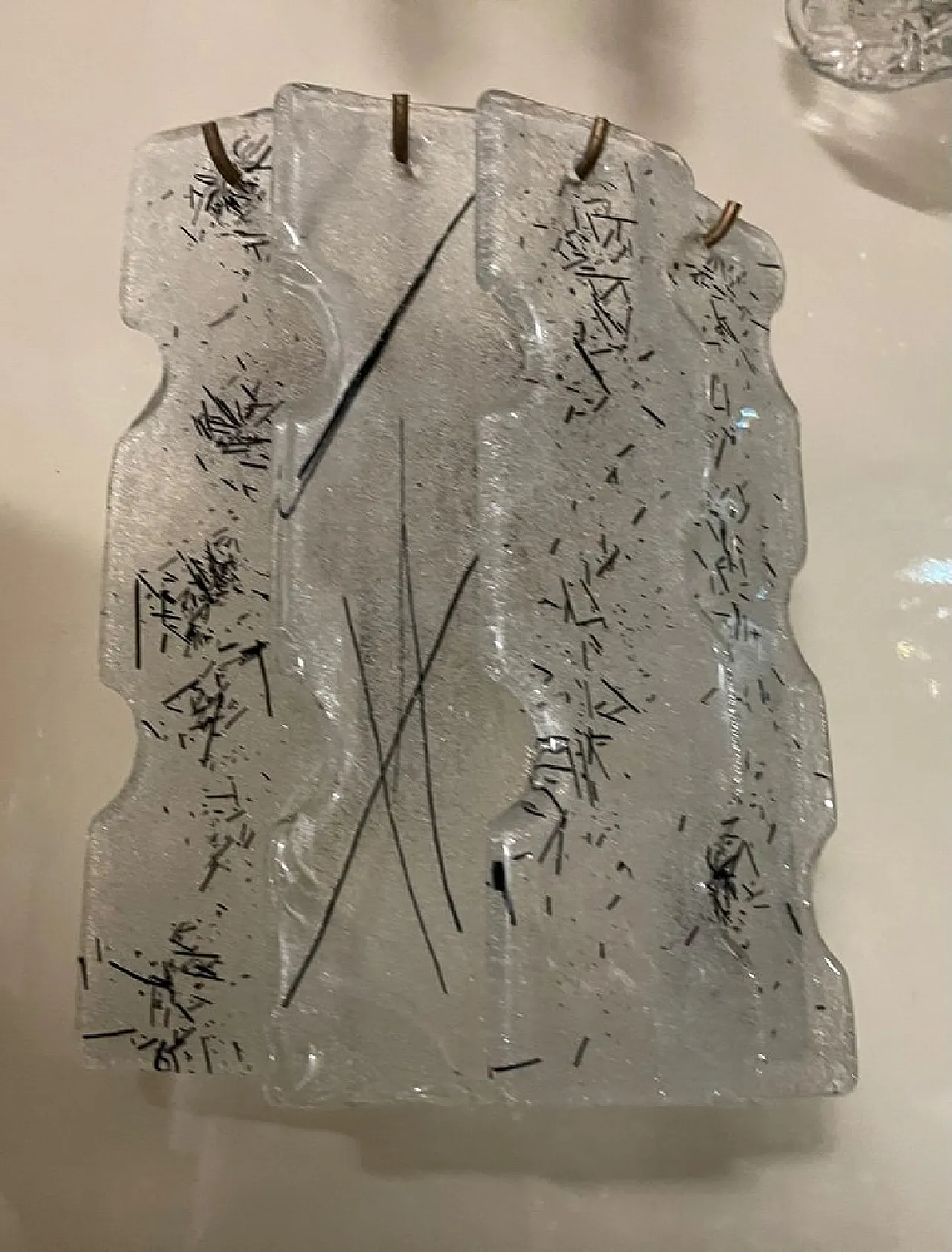 Coppia di applique geometriche in vetro di Murano, anni '70 3