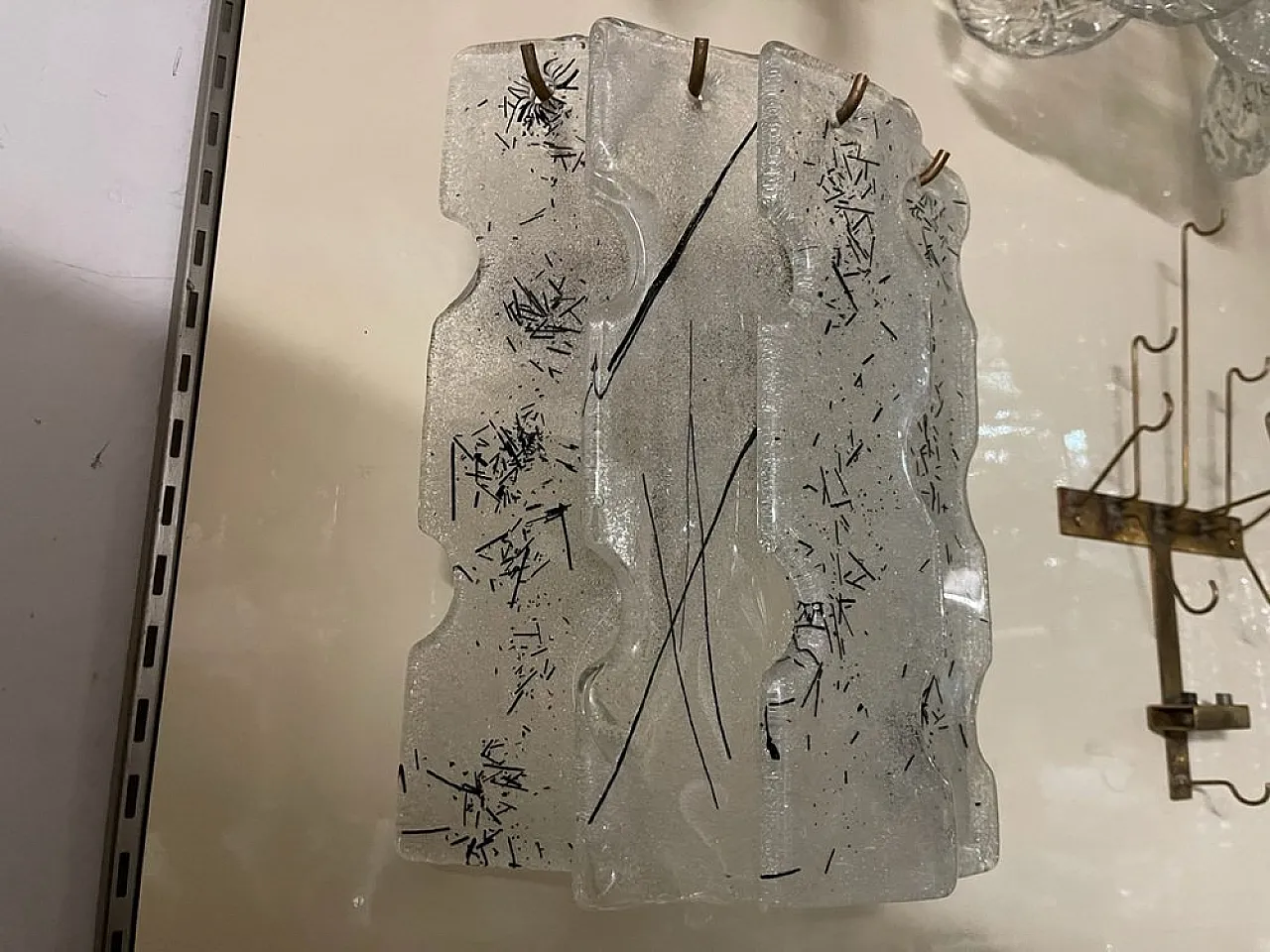 Coppia di applique geometriche in vetro di Murano, anni '70 5