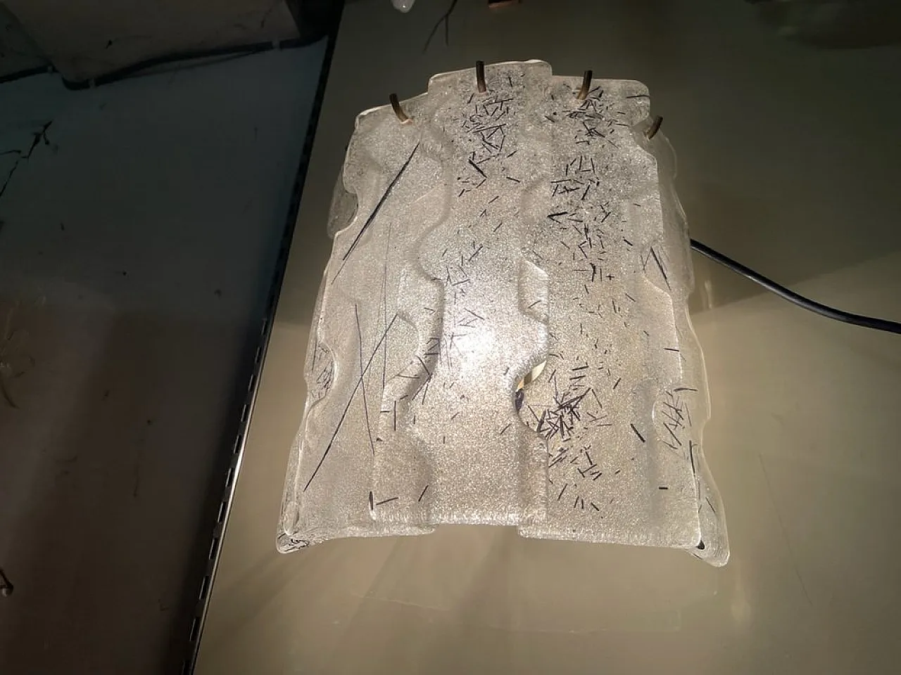 Coppia di applique geometriche in vetro di Murano, anni '70 8