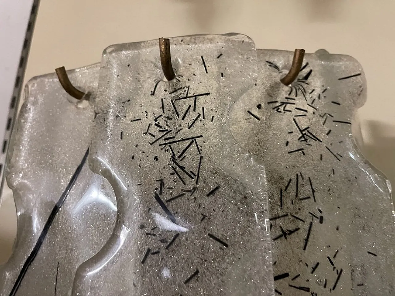 Coppia di applique geometriche in vetro di Murano, anni '70 10