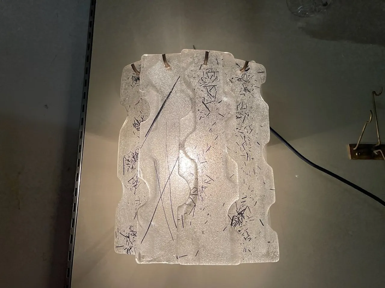 Coppia di applique geometriche in vetro di Murano, anni '70 11