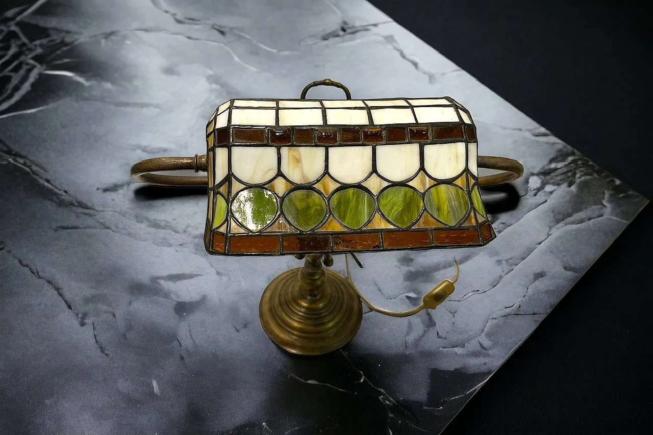 Tiffany desk lamp in bronze, 1970s 13