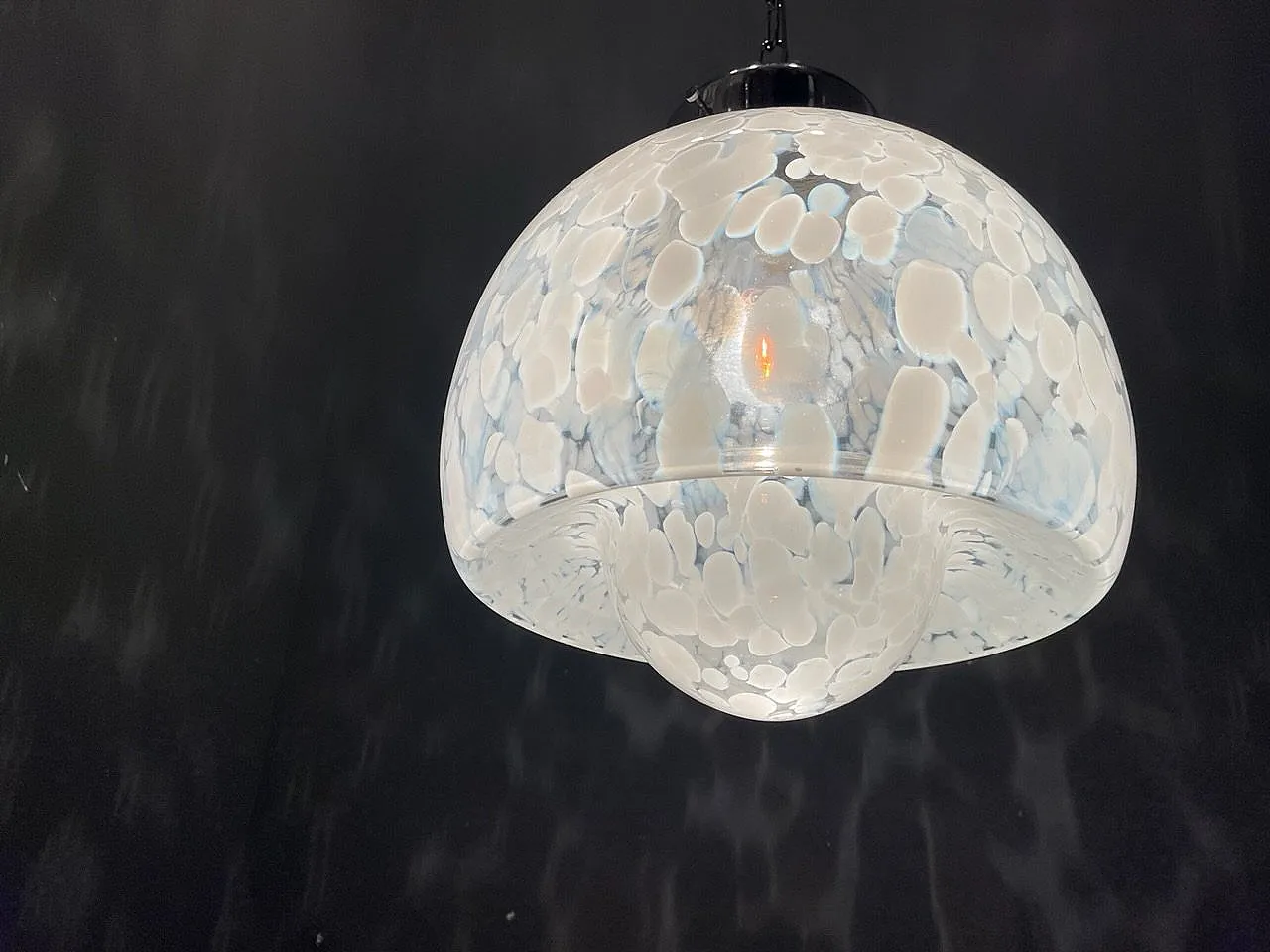 Lampada a sospensione in vetro di Murano, anni '70 3