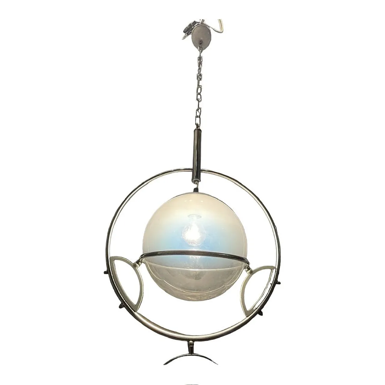 Lampada a sospensione Space Age in vetro di Murano di Fontana Arte, anni '60 1