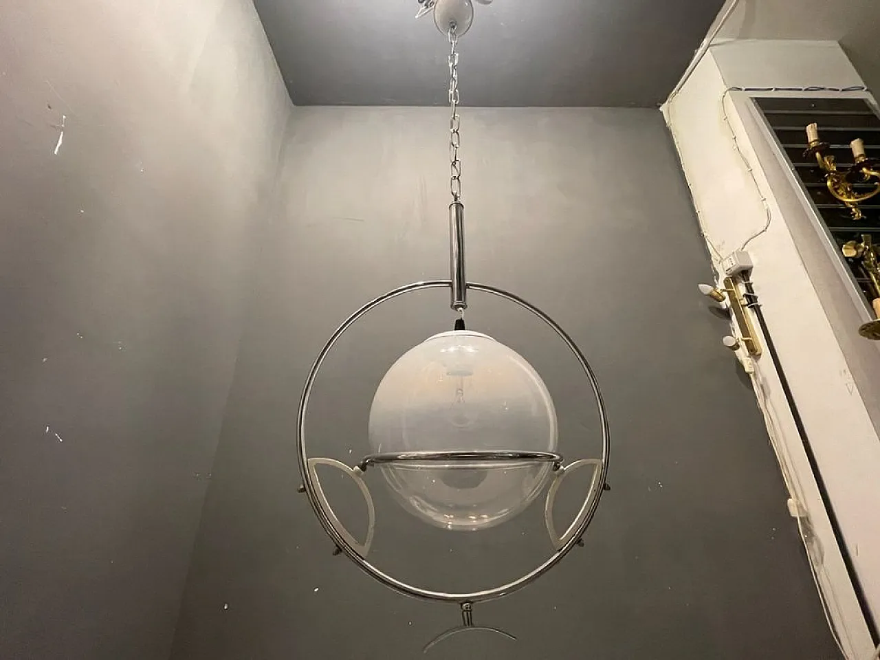 Lampada a sospensione Space Age in vetro di Murano di Fontana Arte, anni '60 8