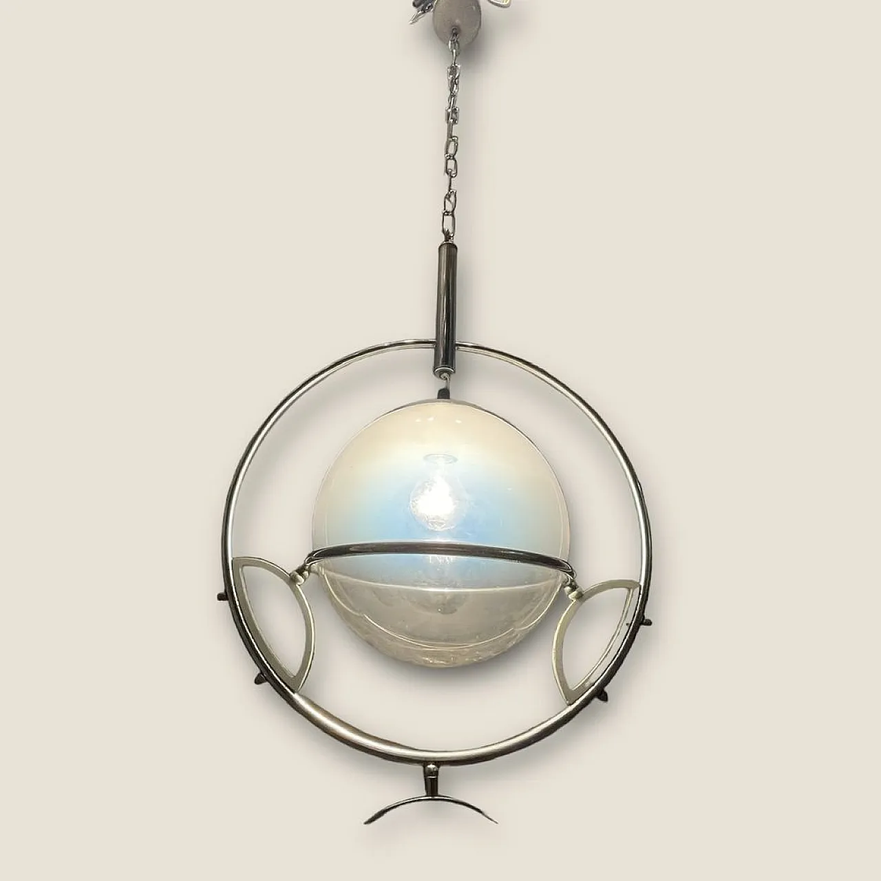 Lampada a sospensione Space Age in vetro di Murano di Fontana Arte, anni '60 11