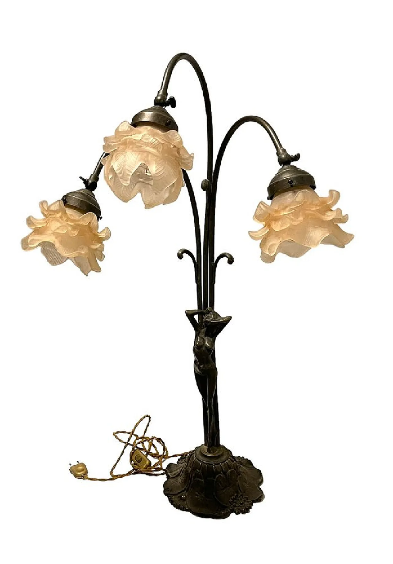 Large table lamp in Murano bronze, 1950s 1