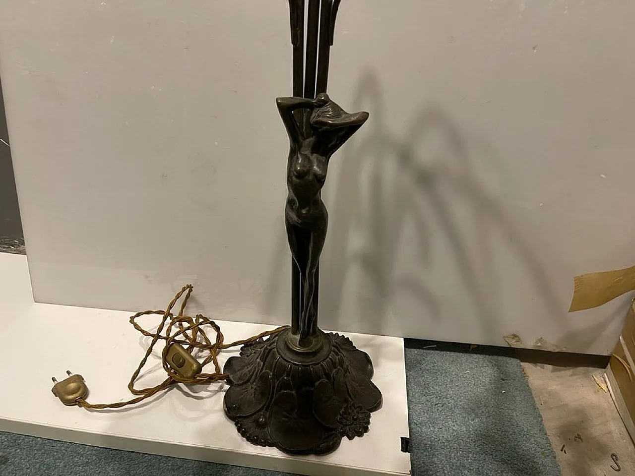 Large table lamp in Murano bronze, 1950s 7