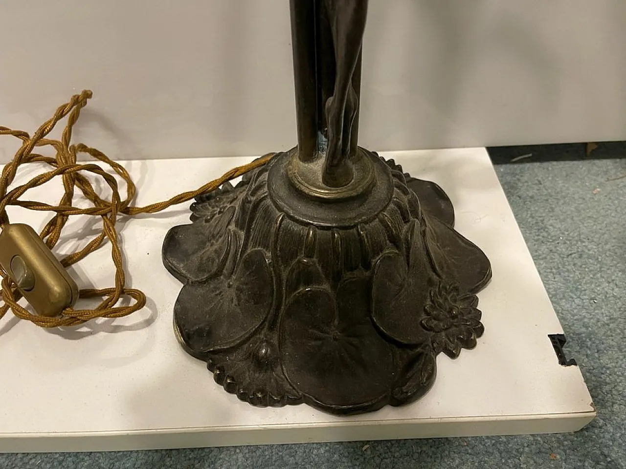 Large table lamp in Murano bronze, 1950s 14