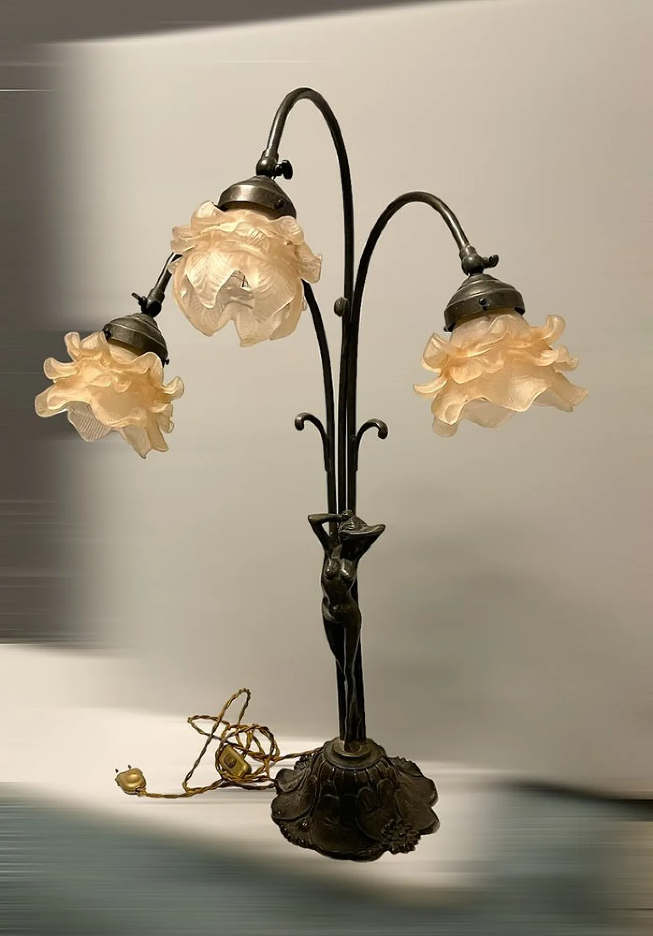 Large table lamp in Murano bronze, 1950s 15