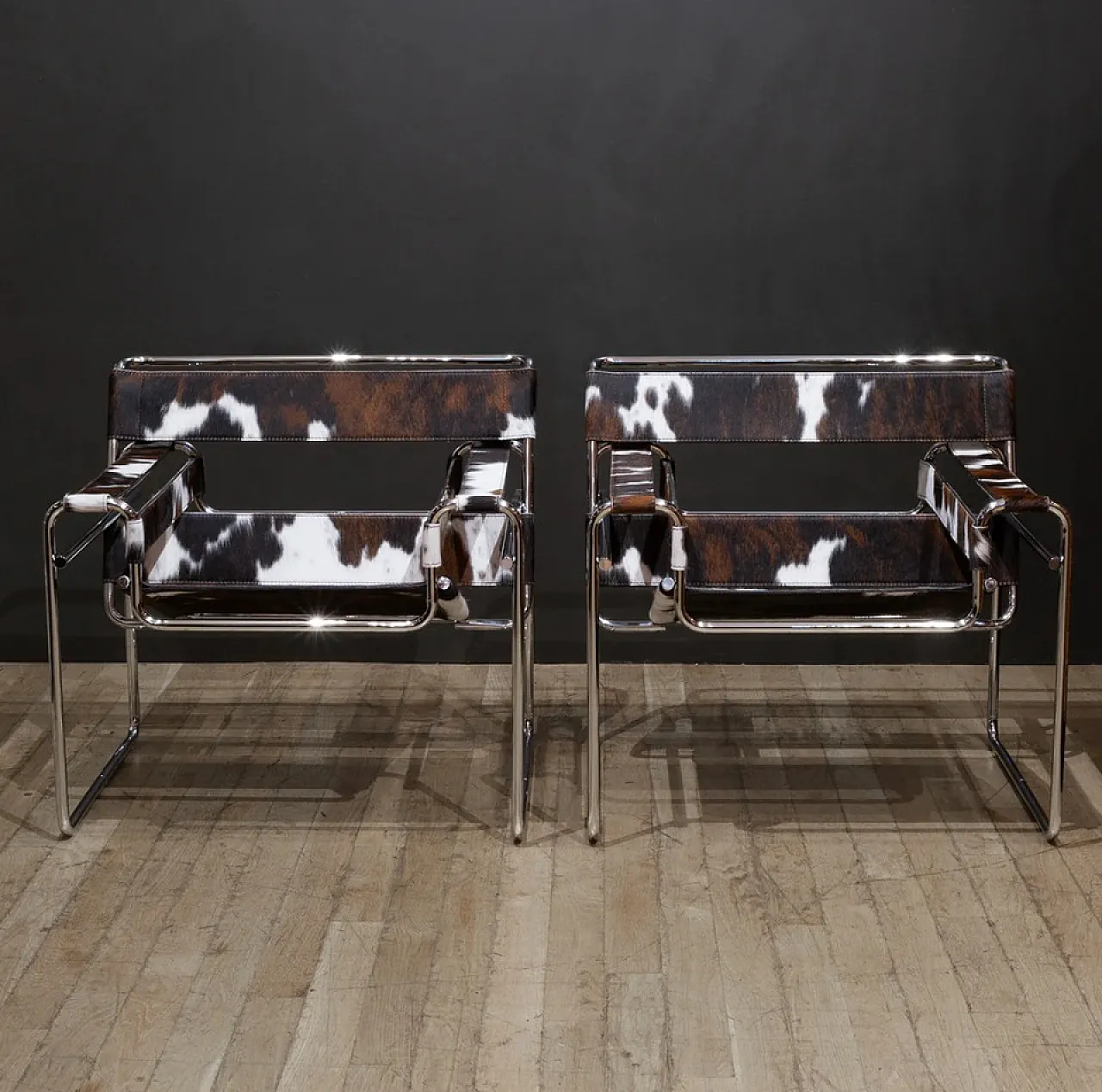 Pair of B3 Wassily armchairsin fur by Knoll, 2000s 2