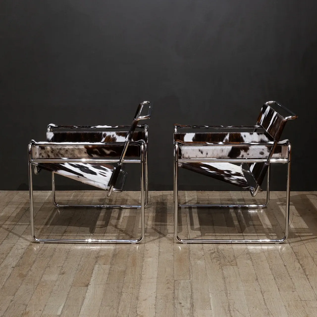 Pair of B3 Wassily armchairsin fur by Knoll, 2000s 3