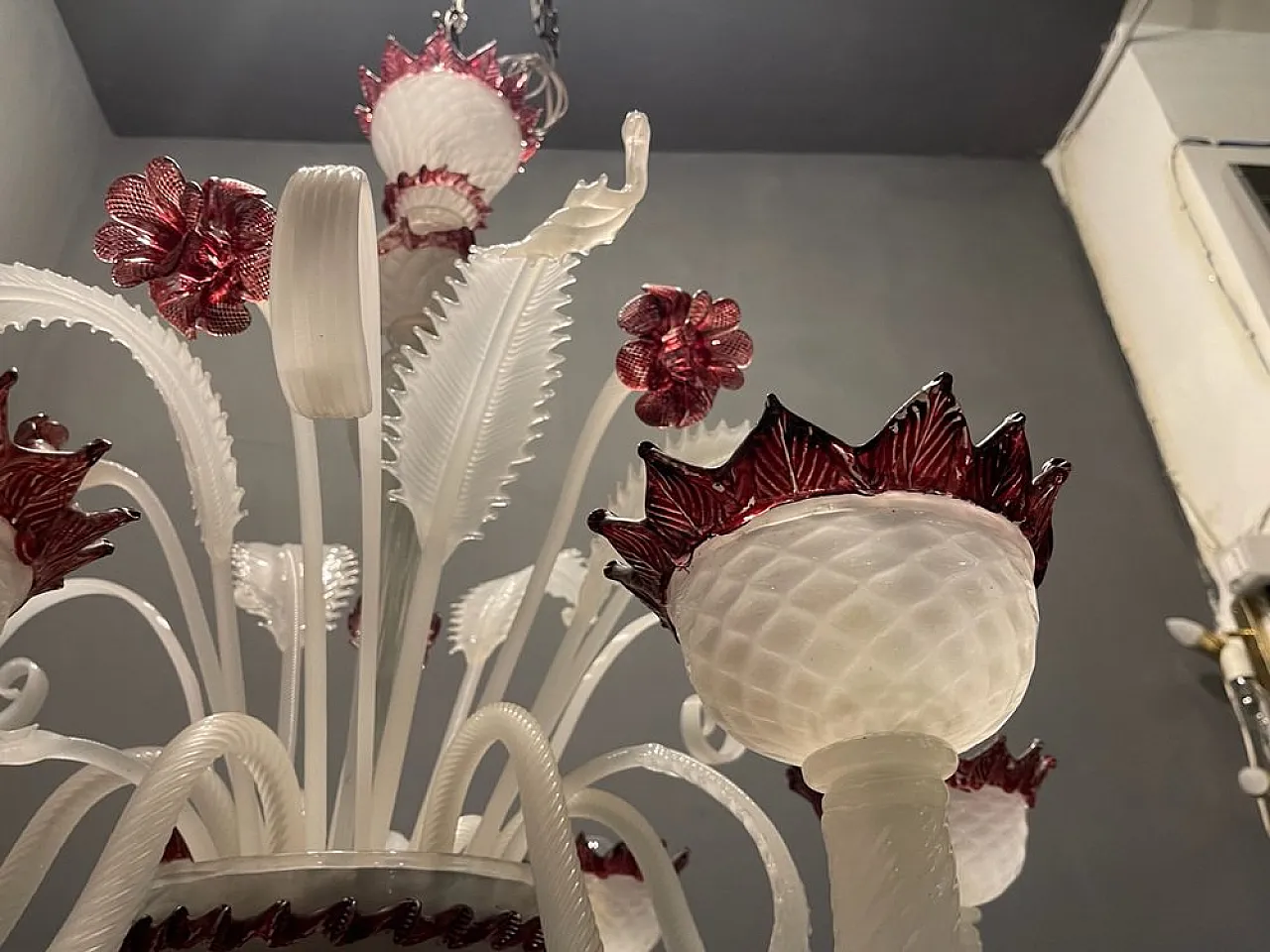 Lampadario grande in vetro veneziano, anni '70 10