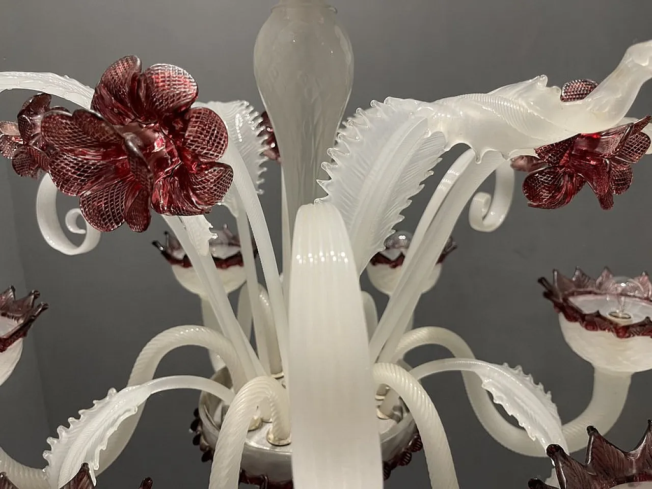 Lampadario grande in vetro veneziano, anni '70 11