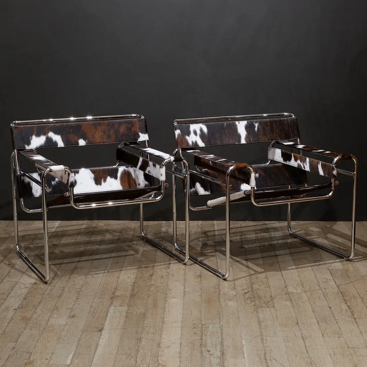 Pair of B3 Wassily armchairsin fur by Knoll, 2000s 6