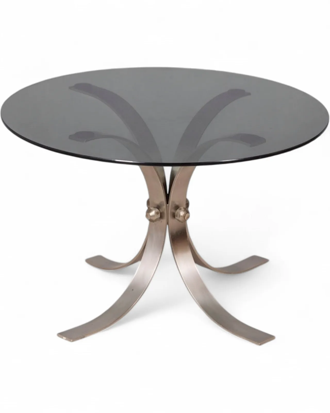 Tavolino da caffè in metallo cromato e vetro, anni '60 8