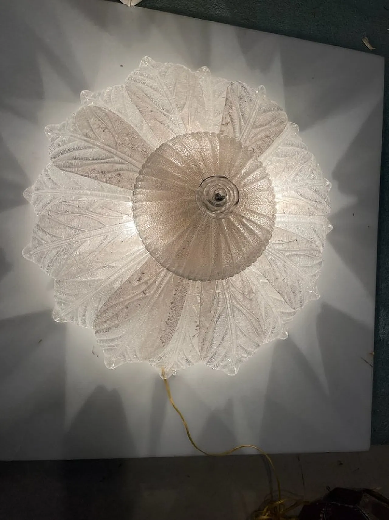 Pair of Murano glass recessed lamp, Venice, 1960s 2