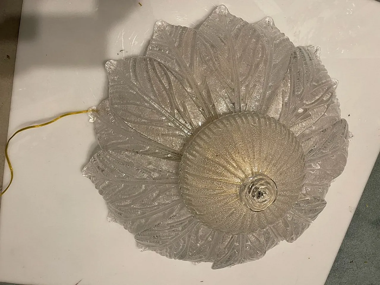 Pair of Murano glass recessed lamp, Venice, 1960s 4