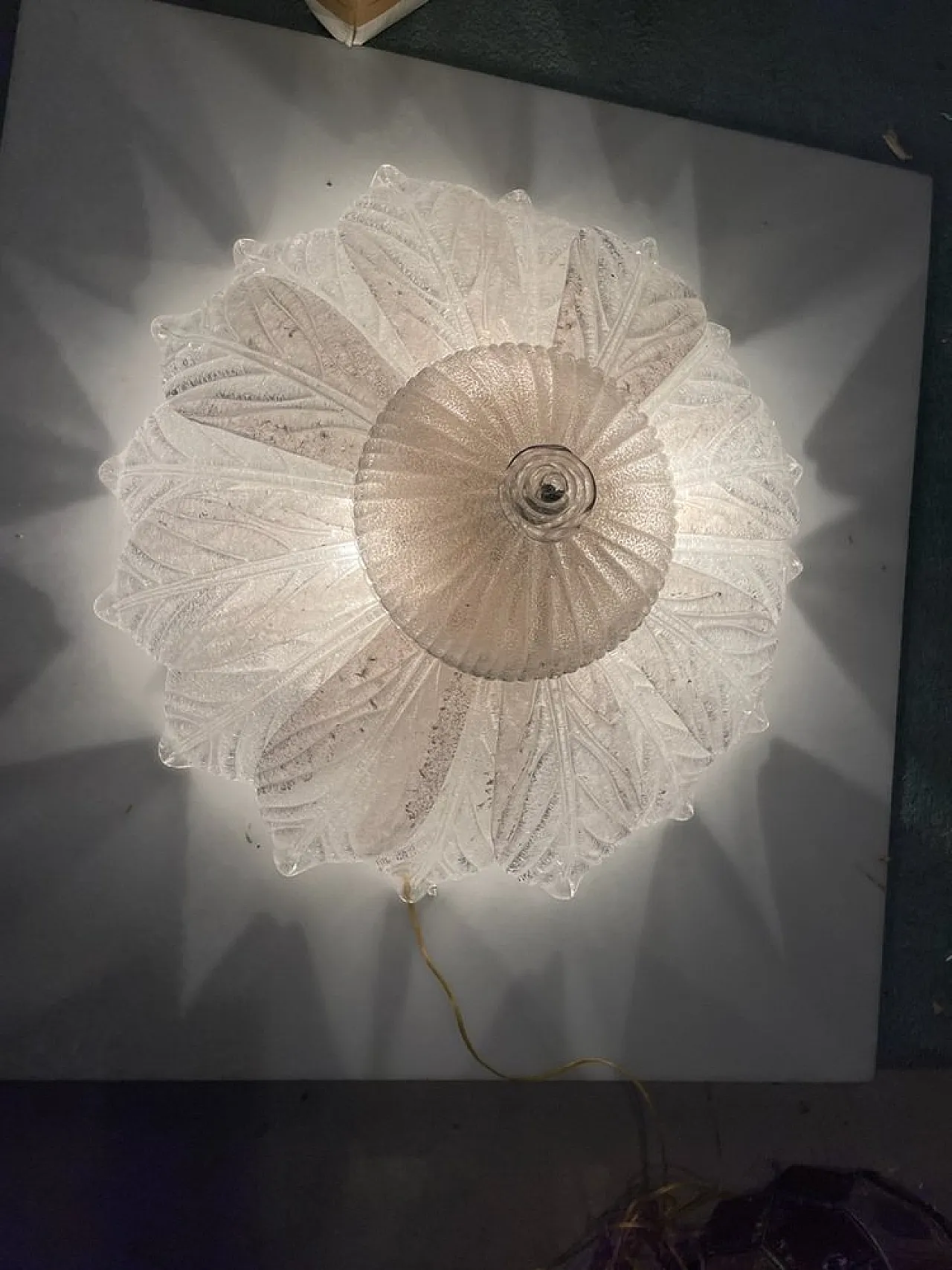 Pair of Murano glass recessed lamp, Venice, 1960s 5