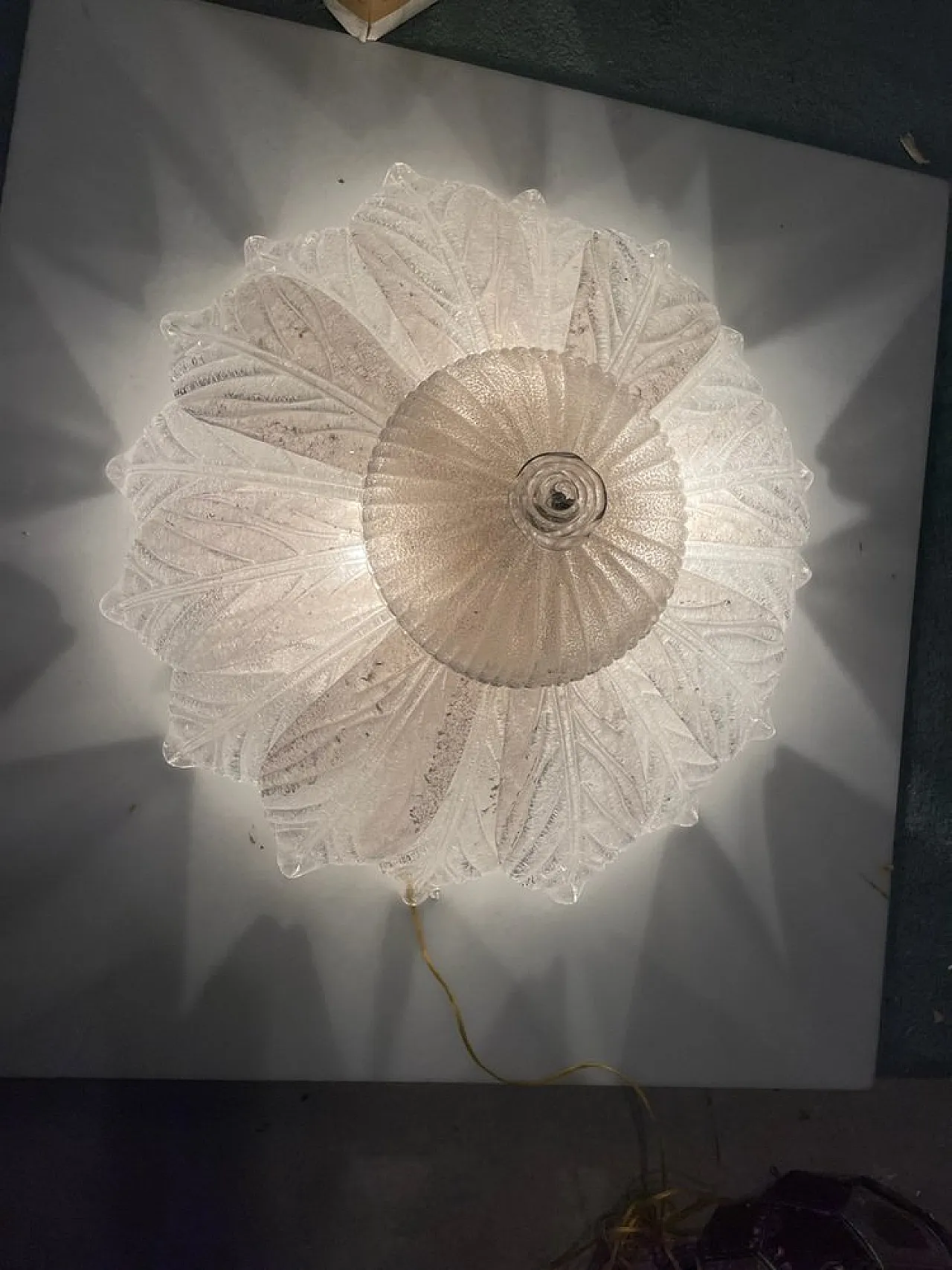 Pair of Murano glass recessed lamp, Venice, 1960s 6