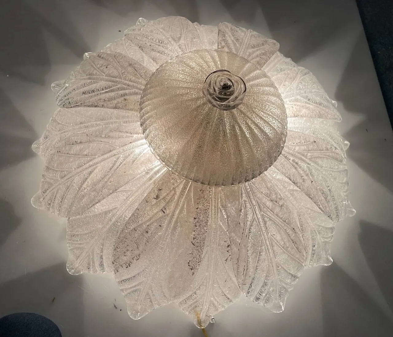 Pair of Murano glass recessed lamp, Venice, 1960s 9