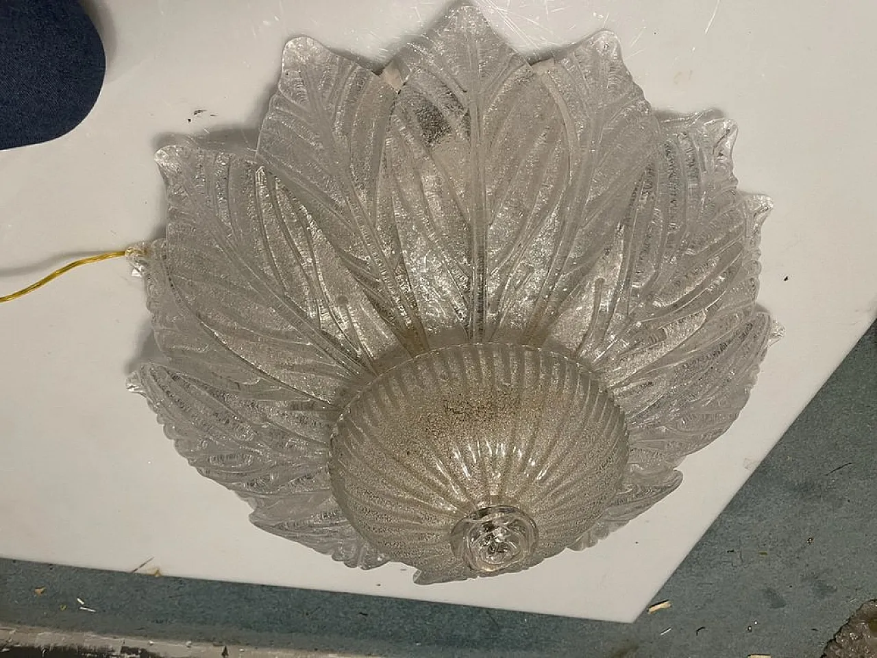 Pair of Murano glass recessed lamp, Venice, 1960s 12