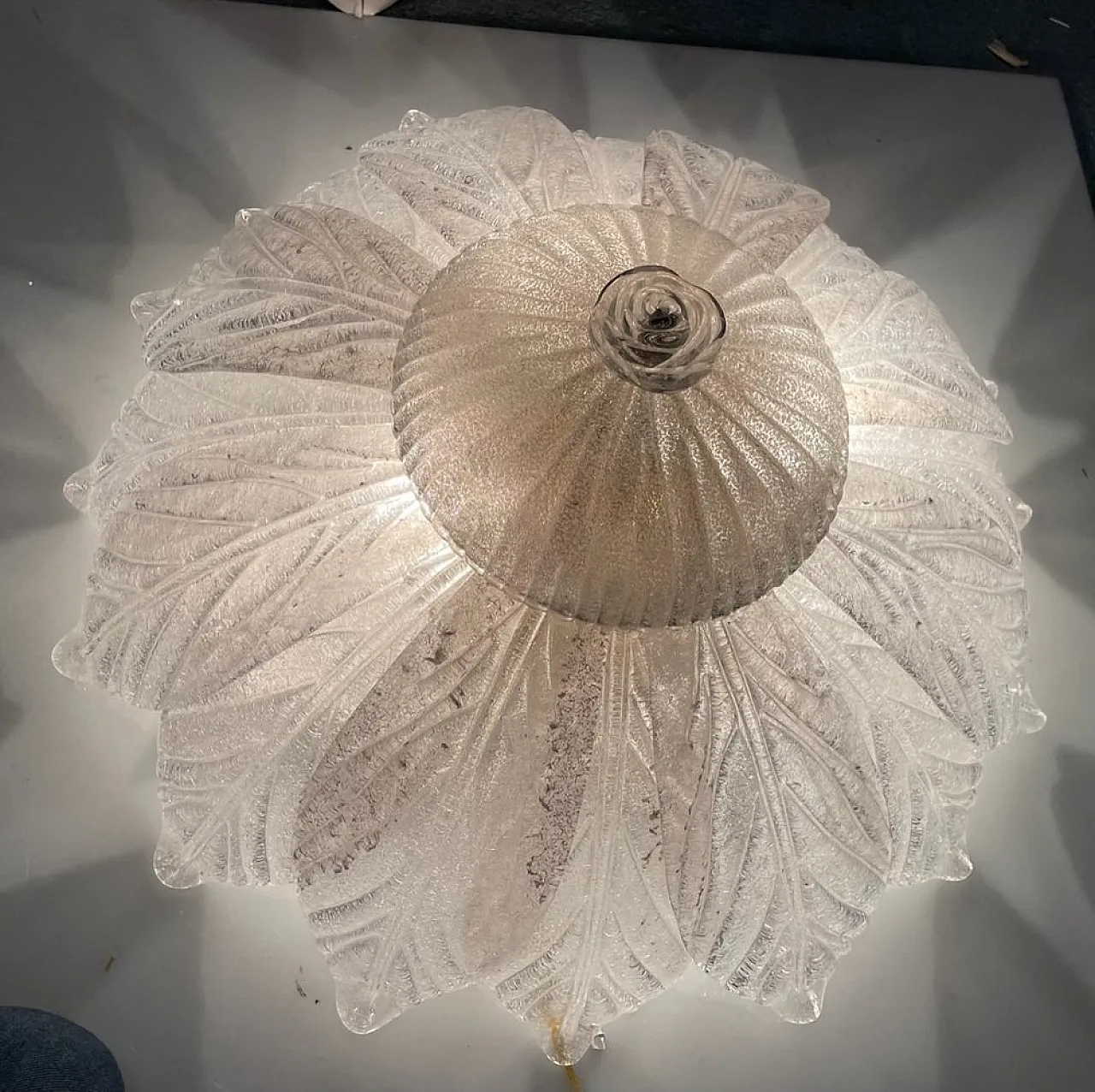 Pair of Murano glass recessed lamp, Venice, 1960s 14