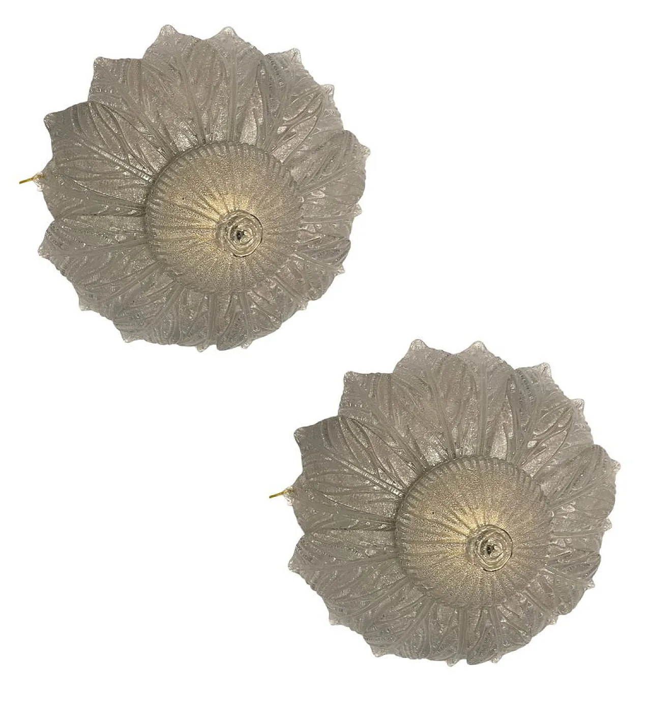 Pair of Murano glass recessed lamp, Venice, 1960s 16