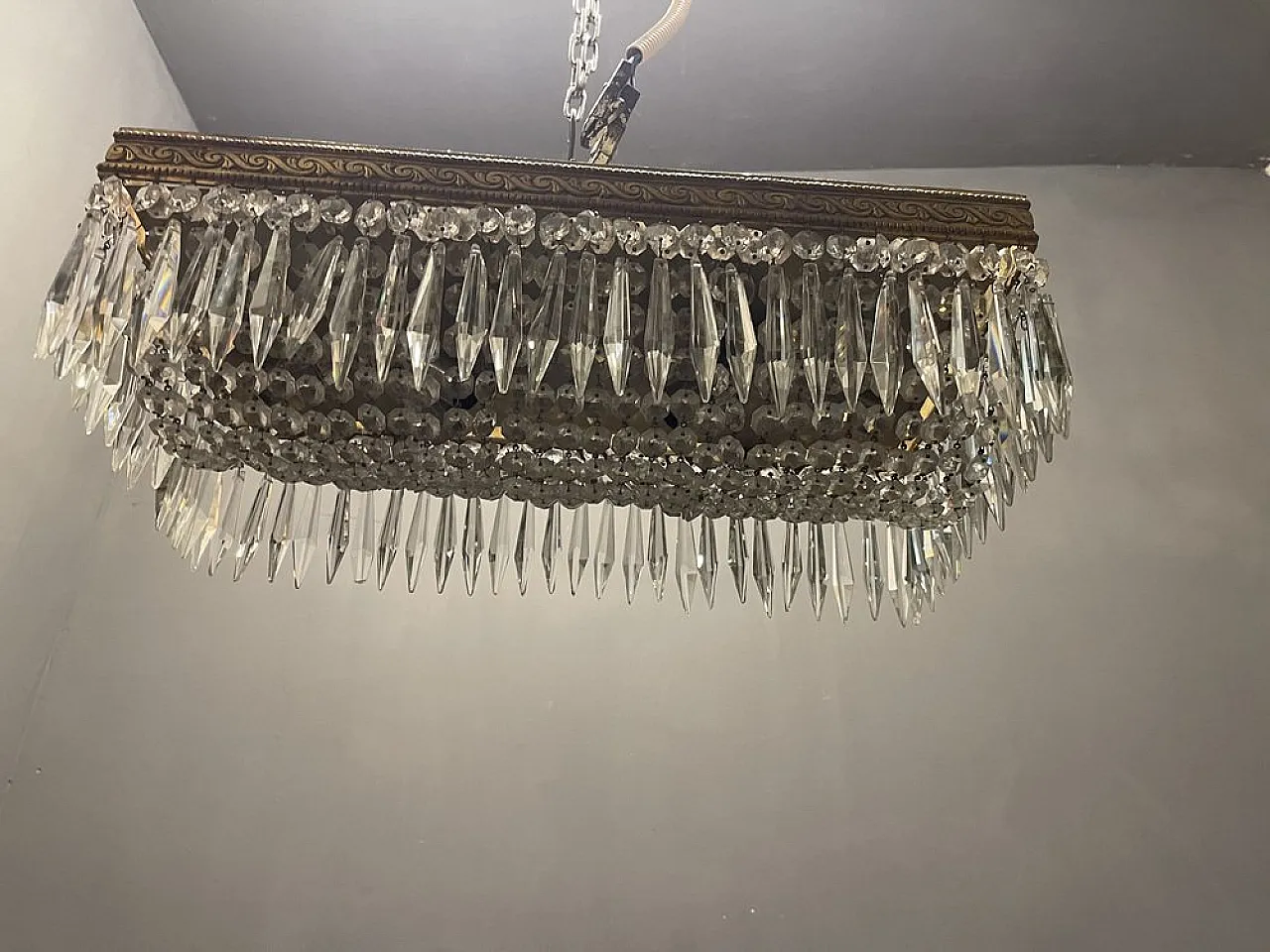 Coppia di Lampade da incasso in cristallo, anni '50 2