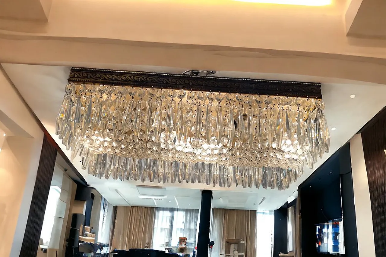 Coppia di Lampade da incasso in cristallo, anni '50 4