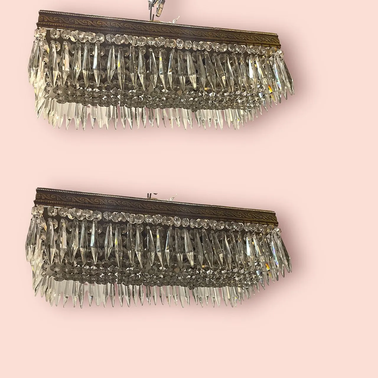 Coppia di Lampade da incasso in cristallo, anni '50 17