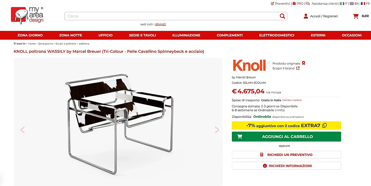 Pair of B3 Wassily armchairsin fur by Knoll, 2000s 12