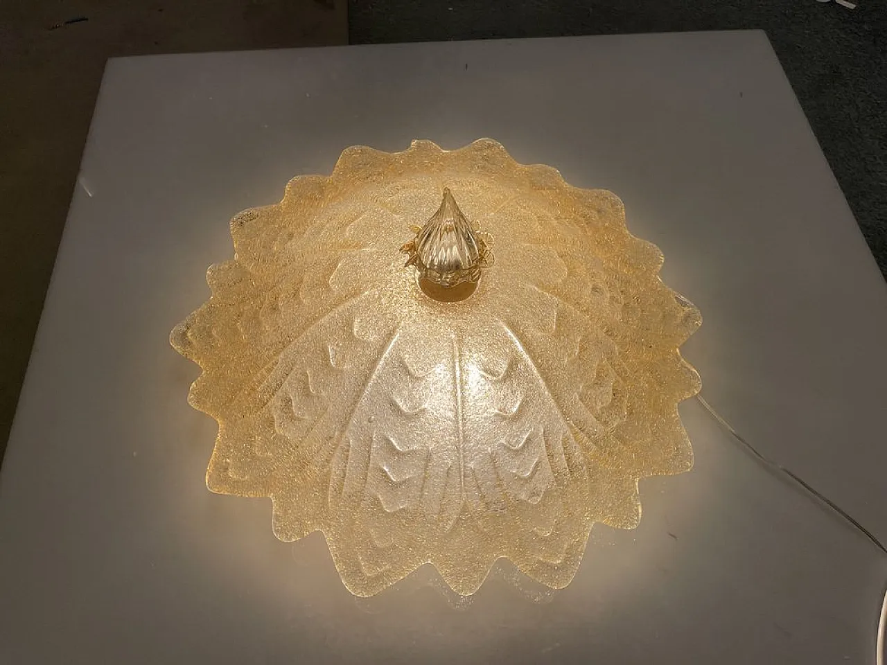 Coppia di lampade a incasso in vetro di Murano, anni '80 2