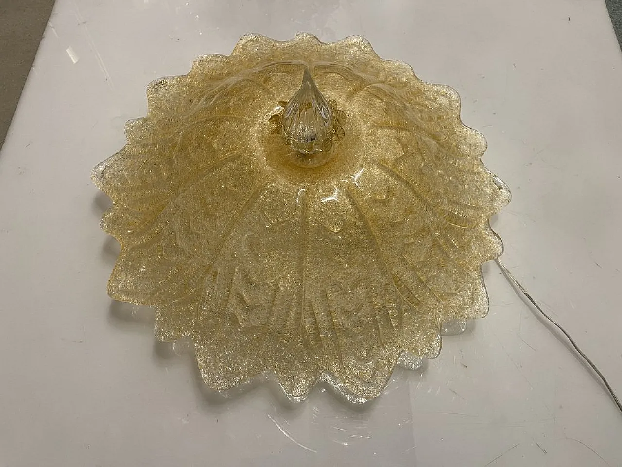 Coppia di lampade a incasso in vetro di Murano, anni '80 4