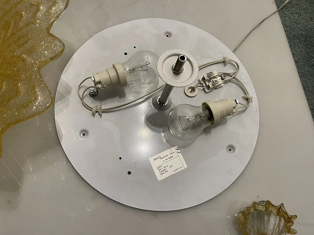 Coppia di lampade a incasso in vetro di Murano, anni '80 7