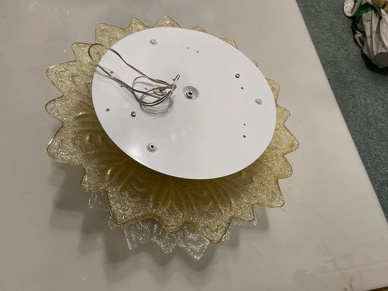 Coppia di lampade a incasso in vetro di Murano, anni '80 8