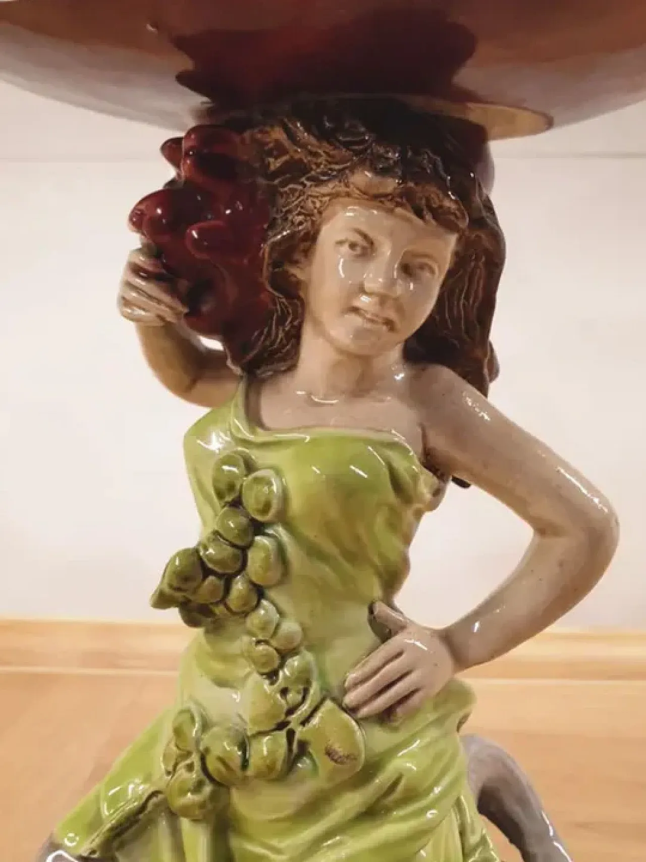 Monumental majolica figural centerpiece bohemia, 20th century 9