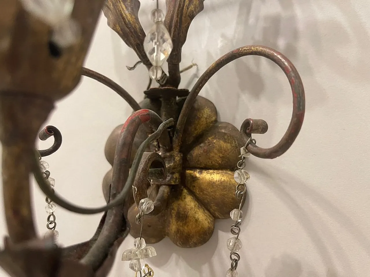 Pair of Tole Murano Glass Applique, 1950s 9