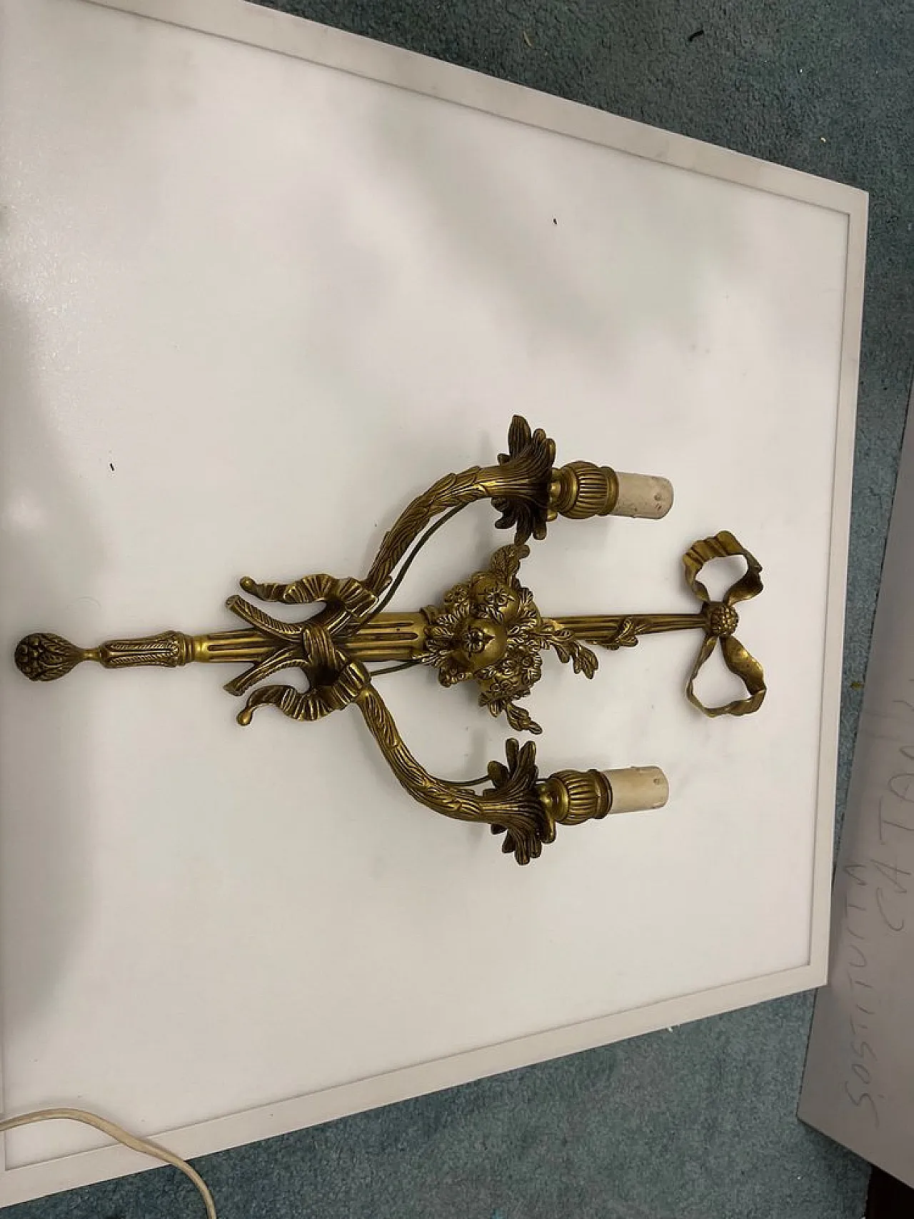 Pair of bronze fruit sconces, 1920s 4