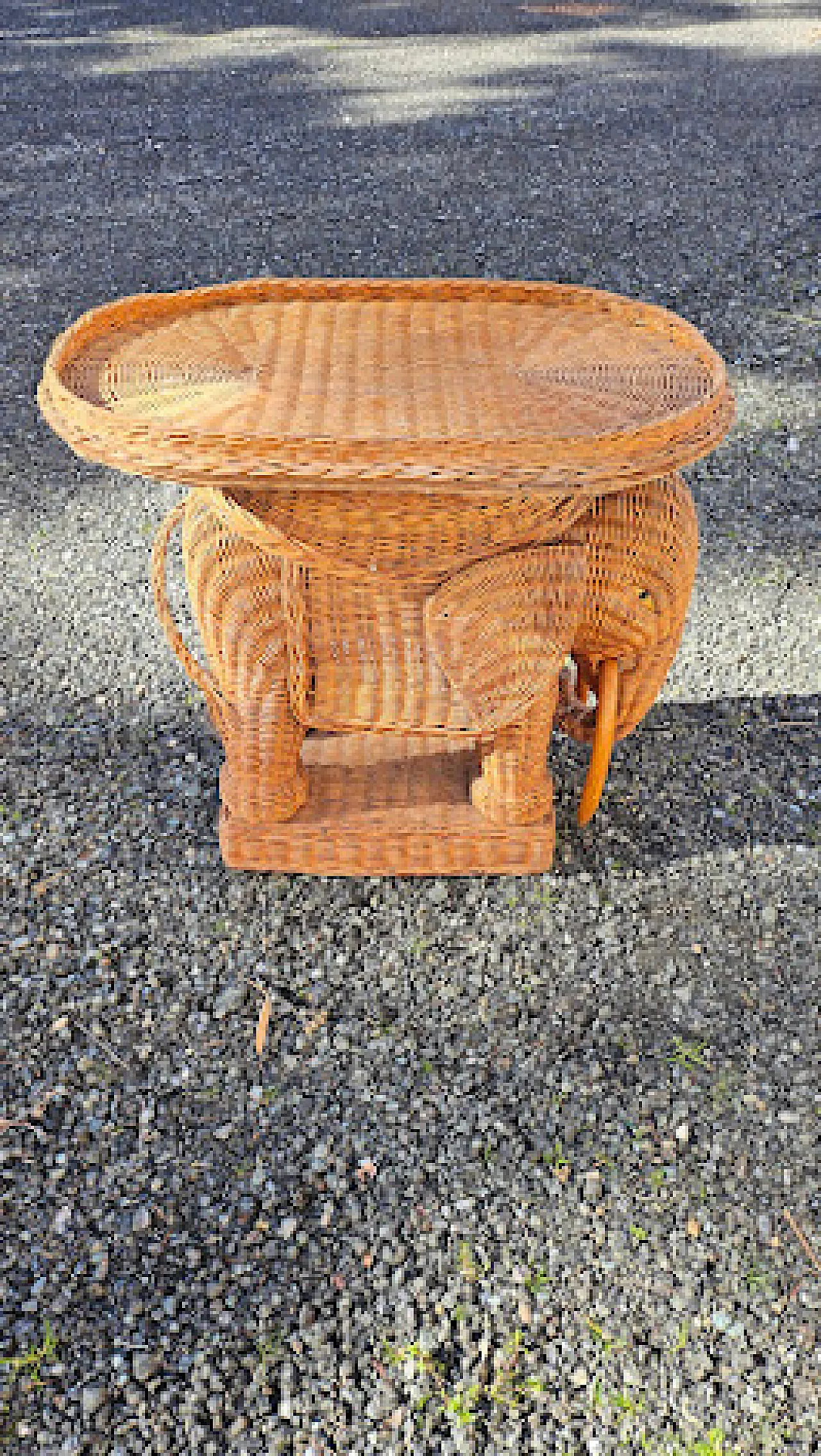 Tavolino da caffè in vimini, anni '60 2