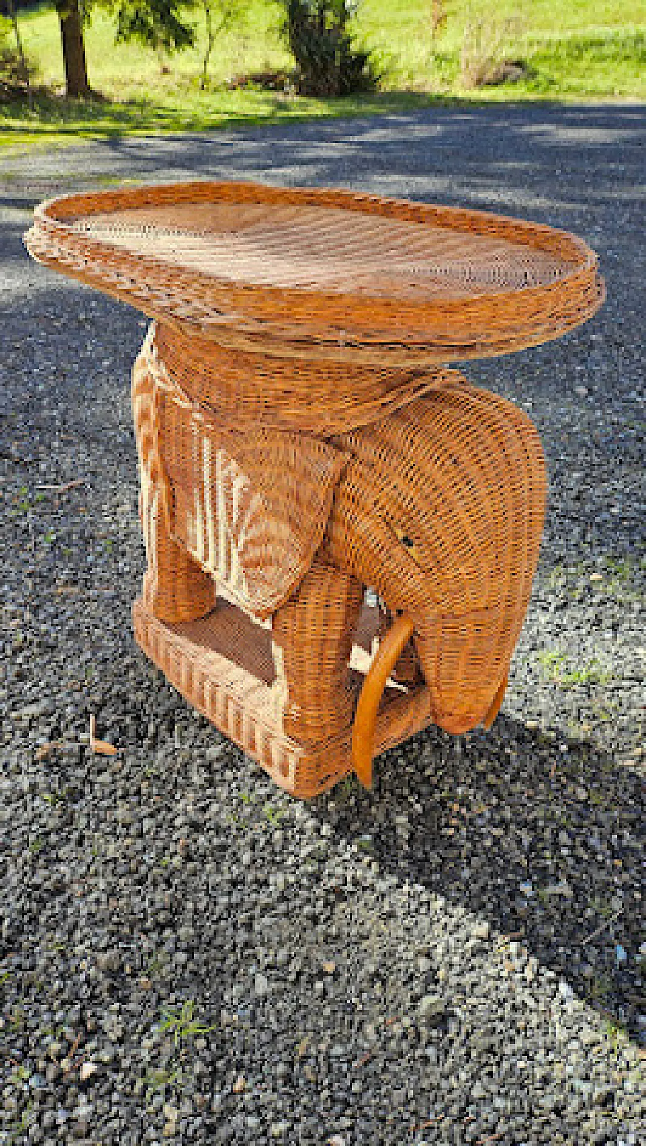 Tavolino da caffè in vimini, anni '60 3