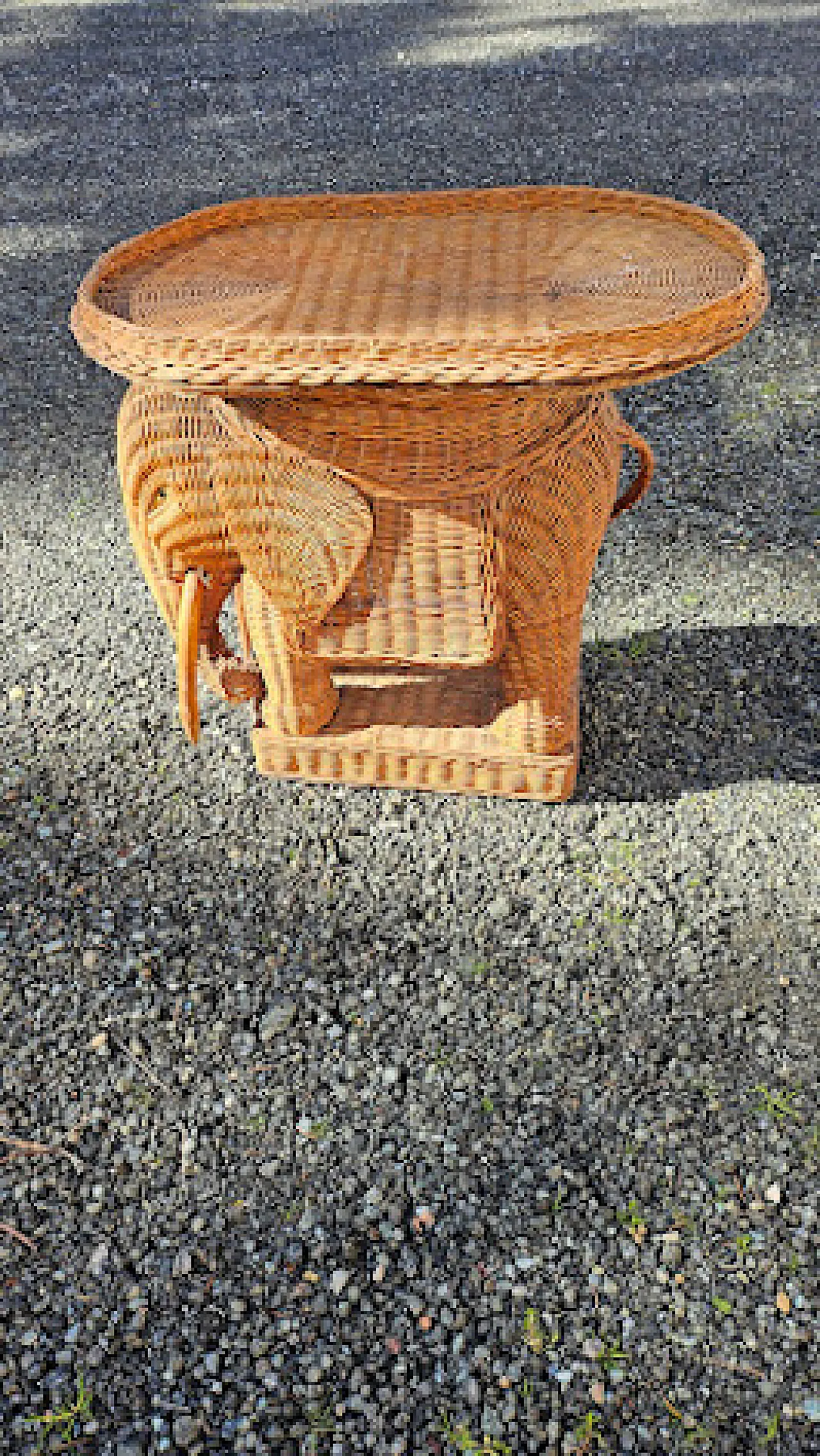 Tavolino da caffè in vimini, anni '60 4